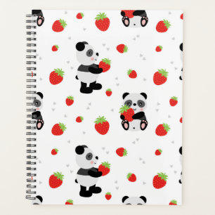Panda cute with strawberry planner