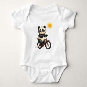 Panda cycling baby bodysuit