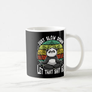 Panda Design Just Slow Down Yoga Meditation Retro Coffee Mug