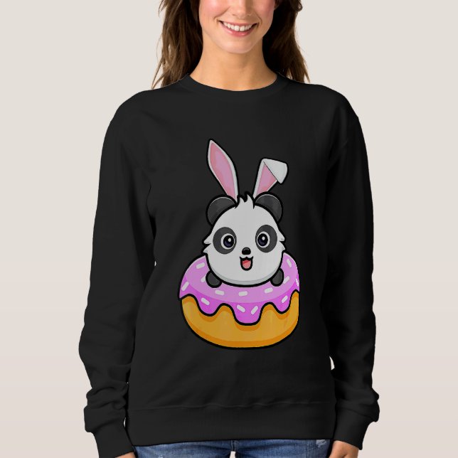 Panda Doughnut Easter Day Rabbit Bunny Ears 2 Sweatshirt (Front)