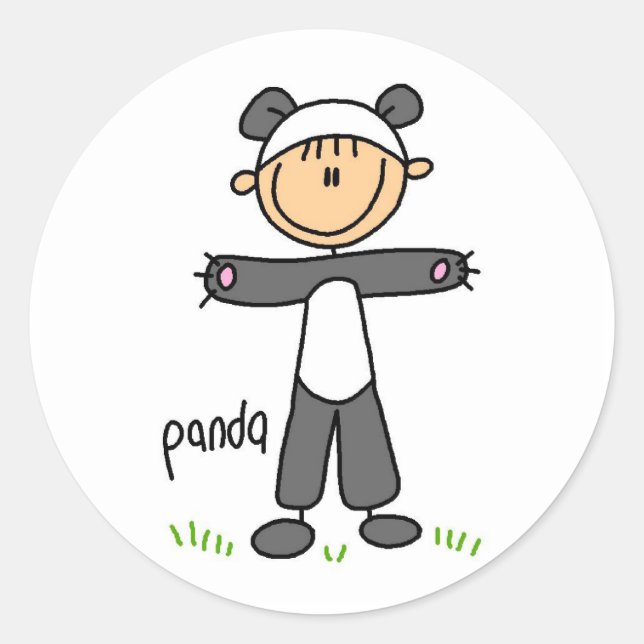 Panda Dress Up T-shirts and gifts Classic Round Sticker (Front)