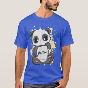Panda Drinking Coffee Kawaii Bear Cub Moka Barista T-Shirt