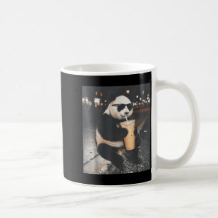 Panda drinking iced coffee funny animal meme men mug