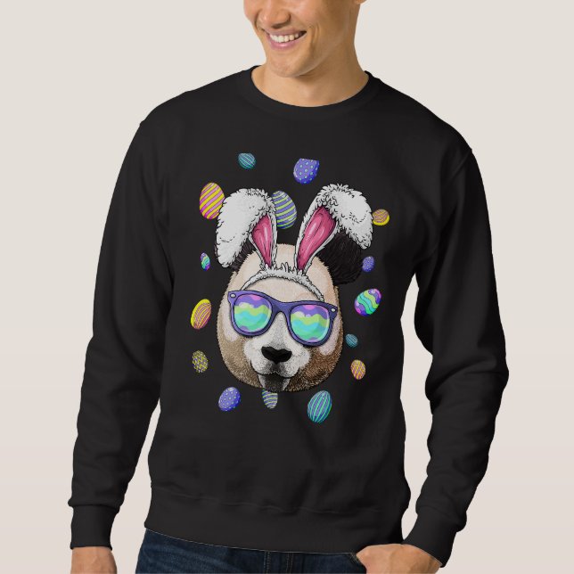 Panda Easter Bunny Ears Funny Easter Eggs Hunting Sweatshirt (Front)