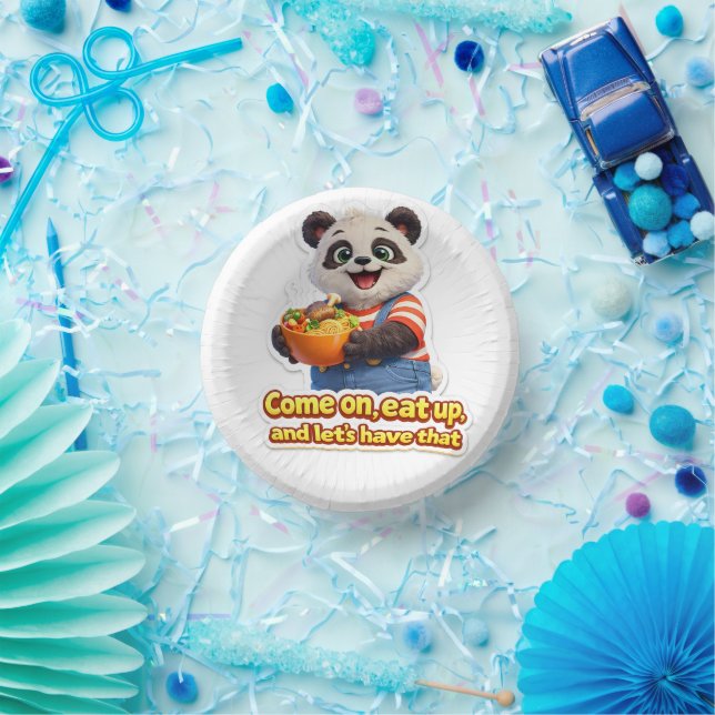 Panda eat up fun birthday party plates (Party)