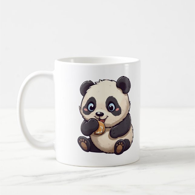 Panda eating a cookie coffee mug (Left)