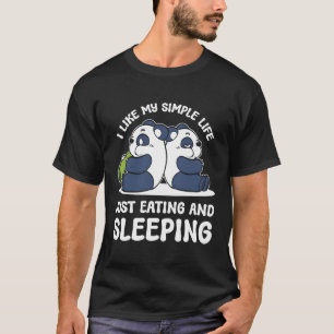 Panda Eating And Sleeg Panda Fan T-Shirt