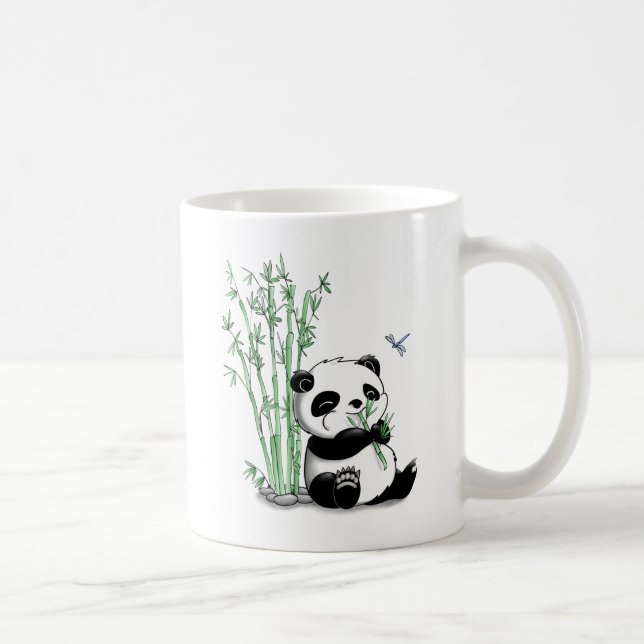Panda Eating Bamboo Coffee Mug (Right)