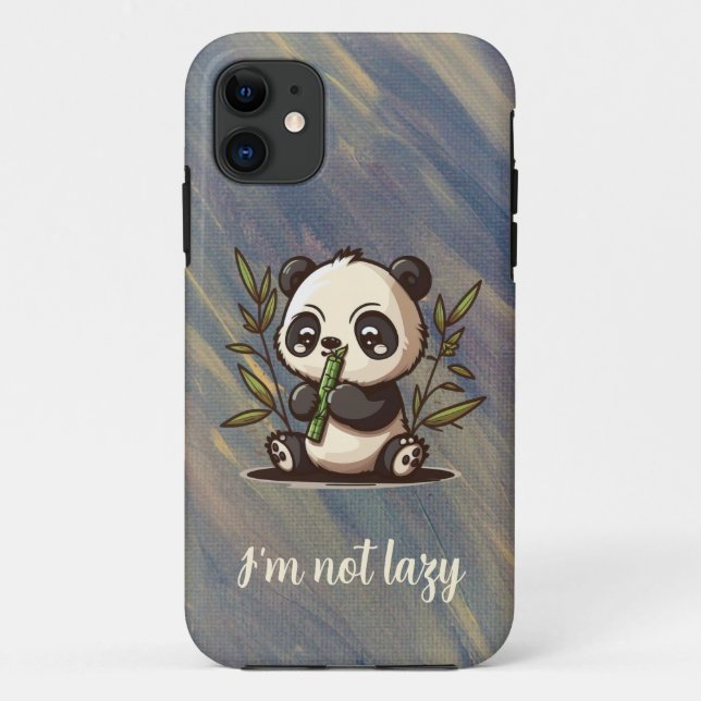 Panda eating bamboo iPhone Case (Back)