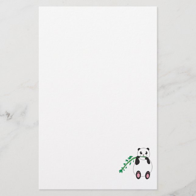 Panda Eating Bamboo Stationery (Front)