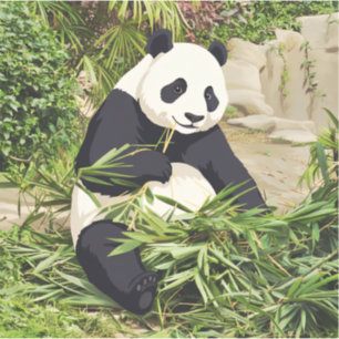 Panda eating bamboo sticker