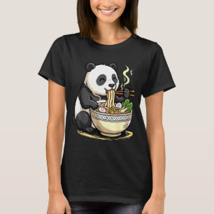 Panda Eating Funny Ramen Noodles  T-Shirt