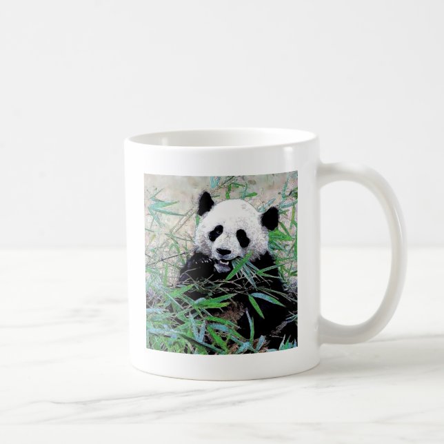 Panda Eating Leaves Coffee Mug (Right)