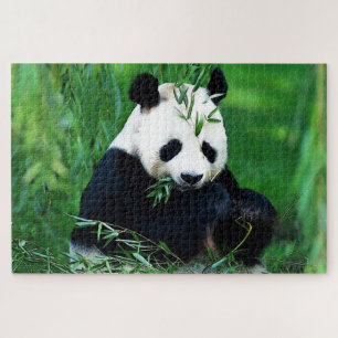 Panda Eating Leaves Jigsaw Puzzle