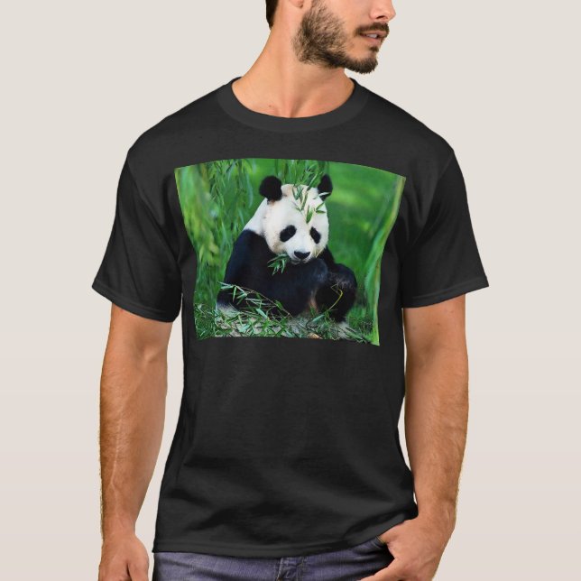 Panda Eating Leaves T-Shirt (Front)