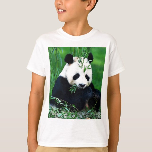 Panda Eating Leaves T-Shirt (Front)