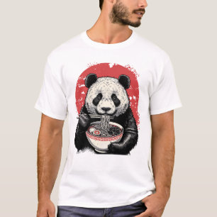 Panda Eating Ramen Vintage Japanese Art T-Shirt