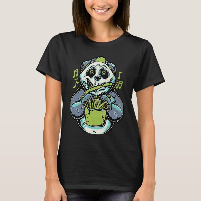Panda eats bamboo healthy T-Shirt (Front)