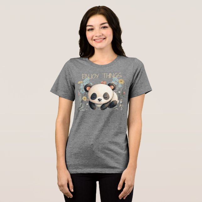 Panda Enjoy Things Tri-Blend Shirt (Front Full)