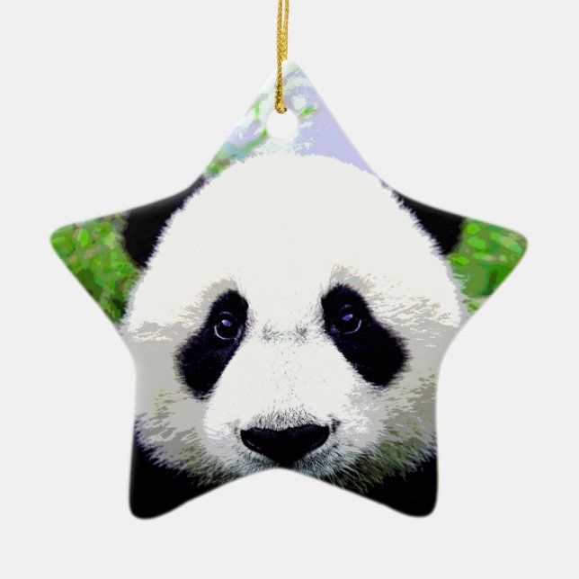 Panda Eyes Ceramic Ornament (Front)