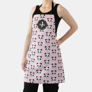 Panda Face All Over Print Apron