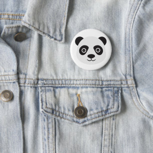 Panda Face Black and White Bear 6 Cm Round Badge