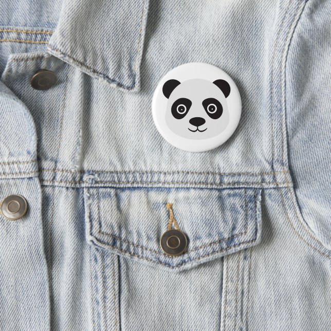Panda Face Black and White Bear 6 Cm Round Badge (In Situ)