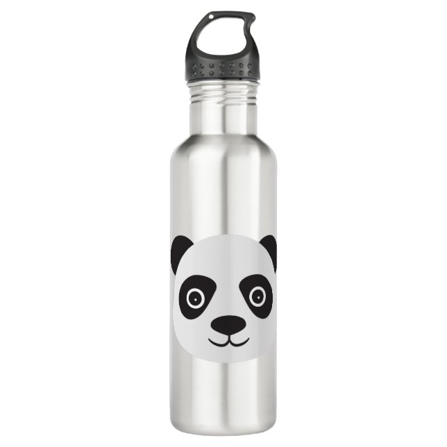 Panda Face Black and White Bear 710 Ml Water Bottle (Front)
