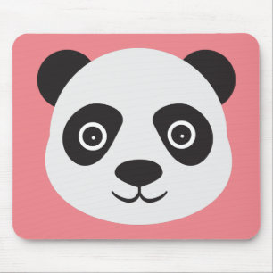Panda Face Black and White Bear Mouse Pad