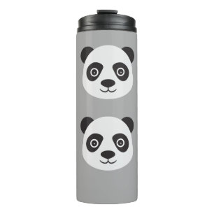 Panda Face Black and White Bear Thermal Tumbler