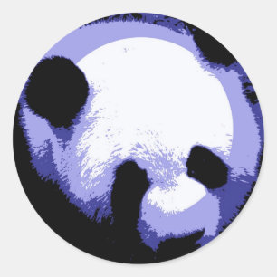Panda Face Pop Art Classic Round Sticker