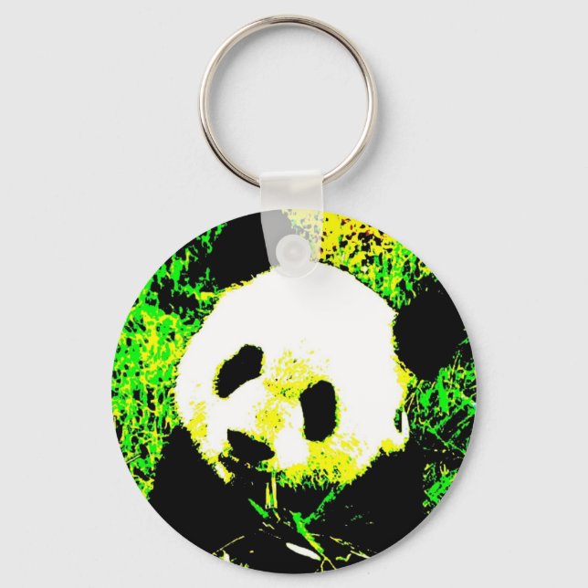 Panda Face Pop Art Key Chains (Front)