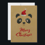 Panda face Santa, kids Holiday vintage<br><div class="desc">A cute retro vintage panda face graces this Christmas greeting card for children. The perfect vintage greeting card to wish your family and friends a happy holiday with that appearance of handcrafting.</div>