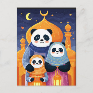 Panda family celebrating Eid Milad Un nabi Postcard