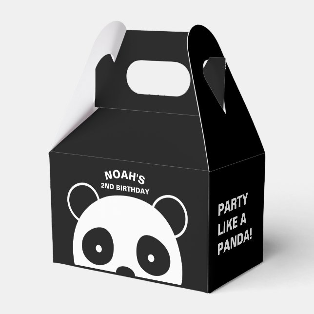 Panda favour boxes, Black and white party Favour Box (Front Side)