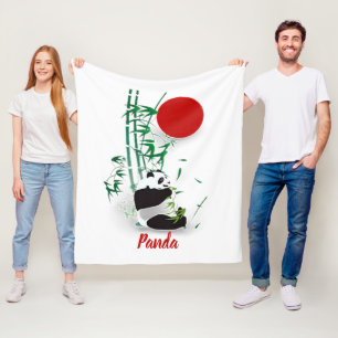 Panda fleece blanket