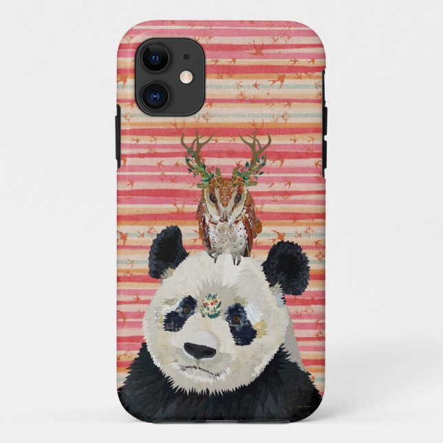PANDA & FLORAL ANTLER OWLS Case-Mate iPhone CASE (Back)