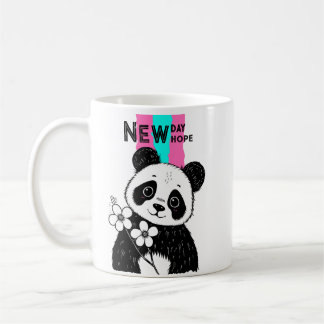 panda flower coffee mug