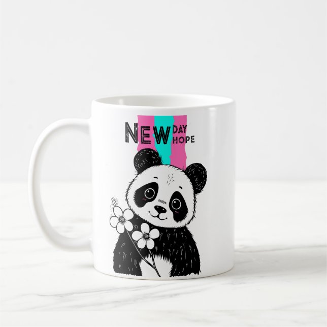 panda flower coffee mug (Left)