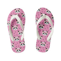 Panda Flowers Flips Flops - Cute girly flowers