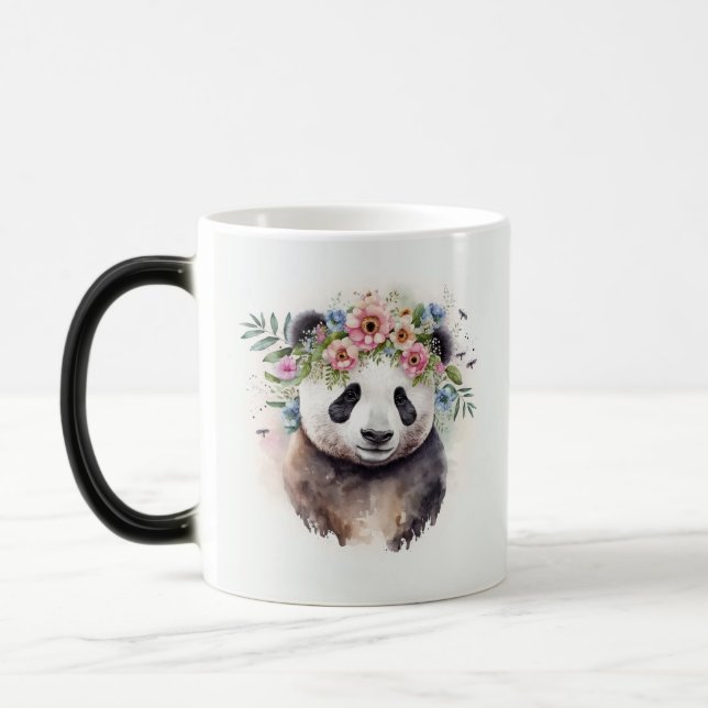 Panda Flowers Watercolor                          Magic Mug (Left)