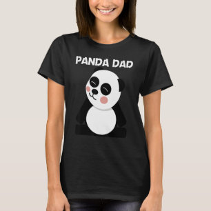 Panda For Dad Men Black White Bear Cub T-Shirt