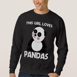 Panda For Girls Mum Black White Bear Cub 1 Sweatshirt
