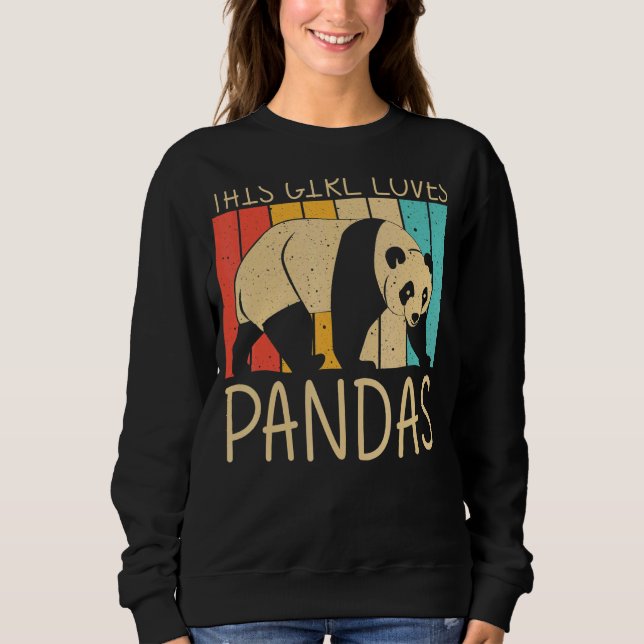 Panda For Girls Women Panda Bear Animal Sweatshirt (Front)