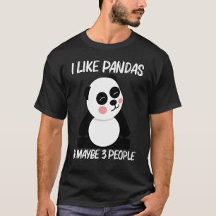 Panda For Men Women Black White Bear Cub T-Shirt
