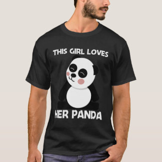 Panda For Mum Black White Bear Cub T-Shirt