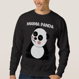 Panda For Women Mom Black White Bear Cub Sweatshirt