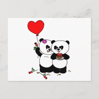 Panda forever love postcard