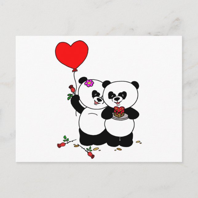 Panda forever love postcard (Front)