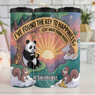 Panda Found Key To Happiness Thermal Tumbler